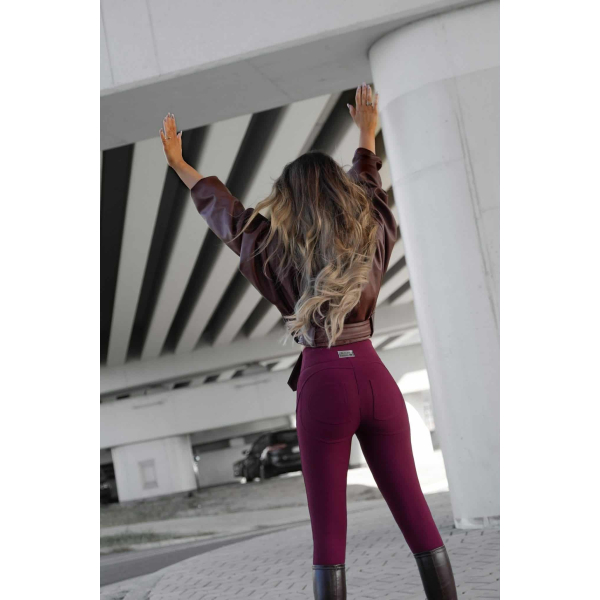Legginsy modelujące / wysoki stan / Double Push / BORDO / XS - S - M - L - XL